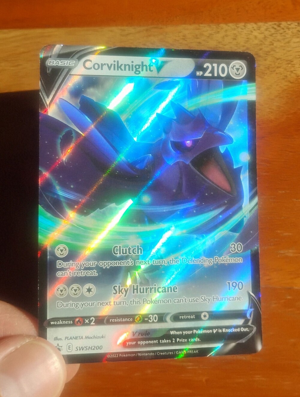 Near Mint 2022 Holo Full Art Corviknight V SWSH200 Black Star Promo Pokemon Card